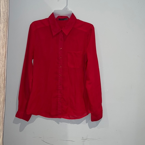 Suzy Sheir Red co-operate shirt. US 6. - Picture 4 of 5